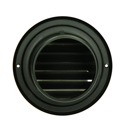 Renson 1066435 - grille à bille en saillie en acier inoxydable noir type 638 ø150mm, en saillie | 2 pièces