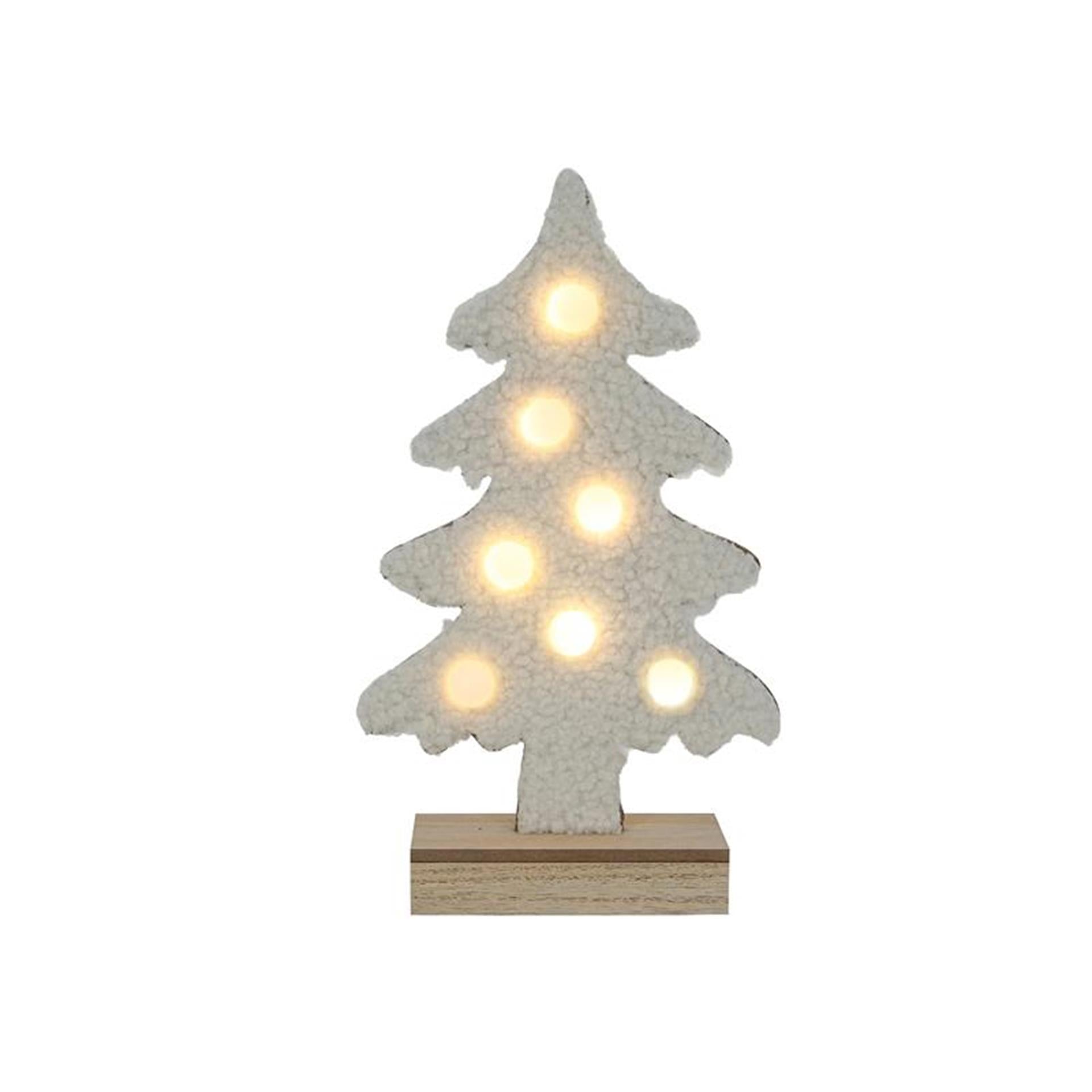 Svenska Living Sapin de Noël en peluche 7xled crème 27cm