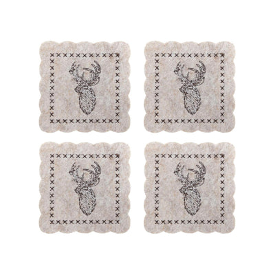 Svenska Living dessous de verre renne feutre lot de 4 10cm