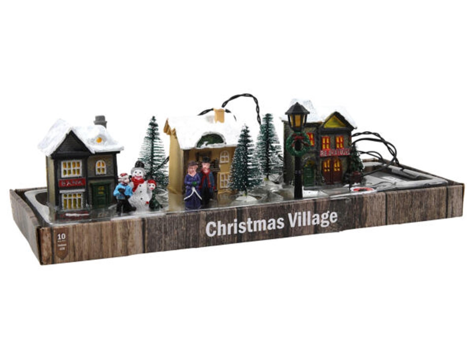 Svenska Living Village de Noël poly avec éclairage 10 pièces