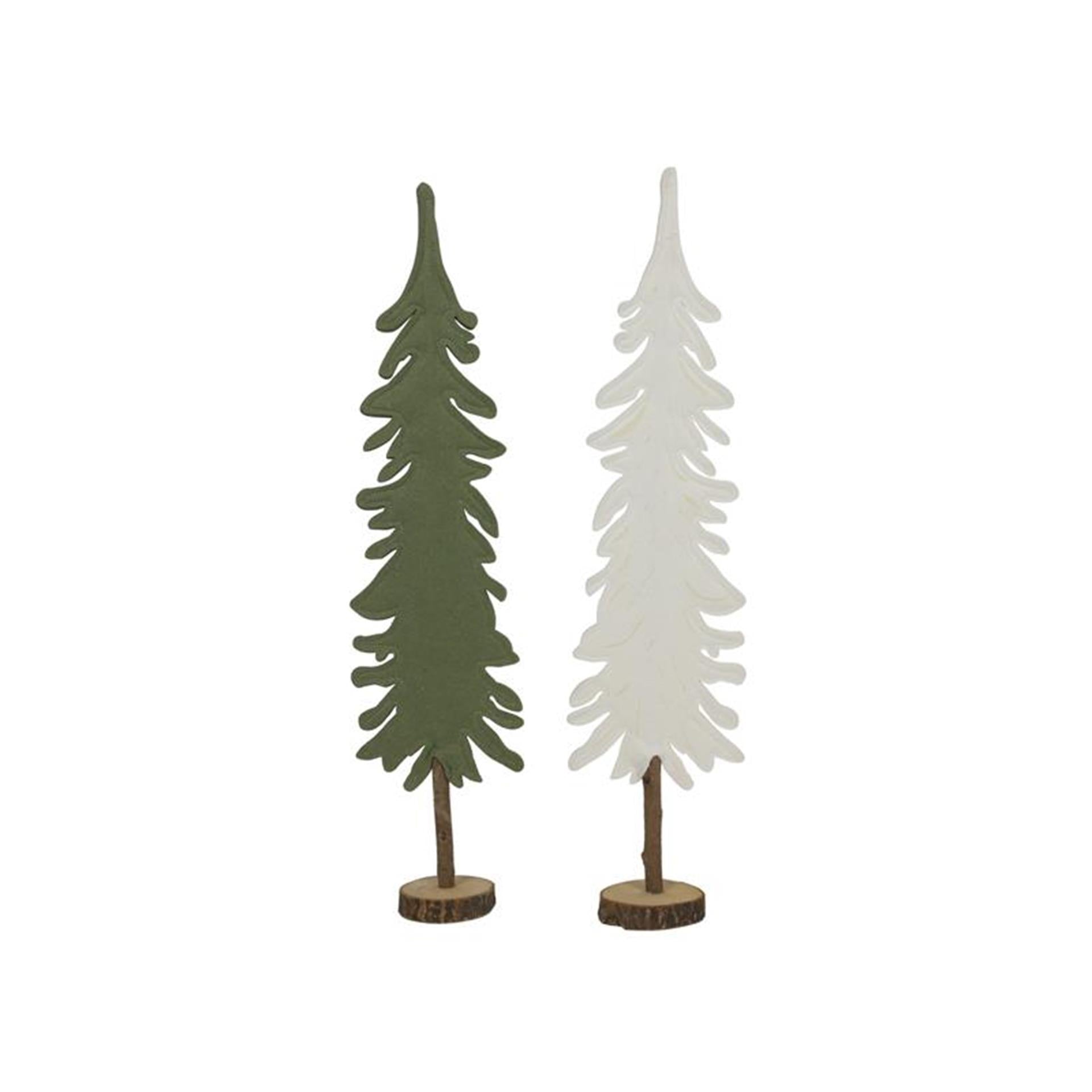 Svenska image vivante sapin de Noël en feutre sur tronc vert h47cm