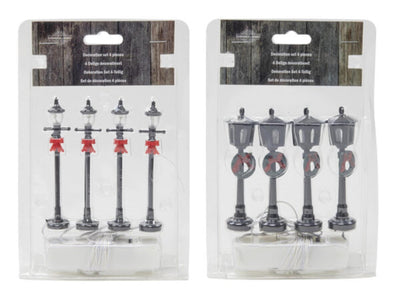 Ensemble de lanternes vivantes Svenska pour village de Noël 4 pièces 10 cm