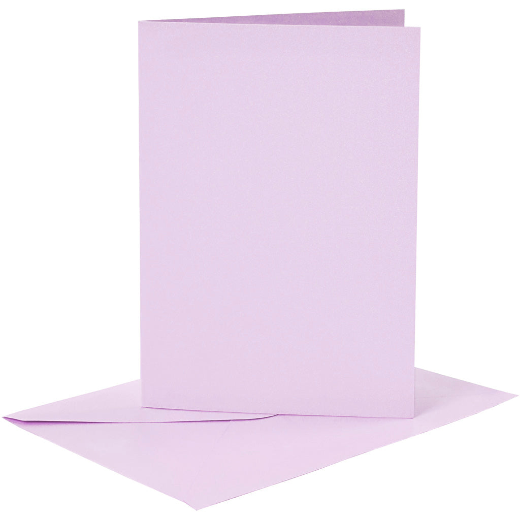 Cartes et enveloppes d'entreprise Creativ, format carte 10,5x15 cm, format enveloppe 11,5x16,5 cm, 120+210 gr, violet clair, 6 set 1 boîte