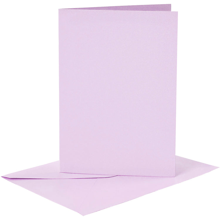 Cartes et enveloppes d'entreprise Creativ, format carte 10,5x15 cm, format enveloppe 11,5x16,5 cm, 120+210 gr, violet clair, 6 set 1 boîte