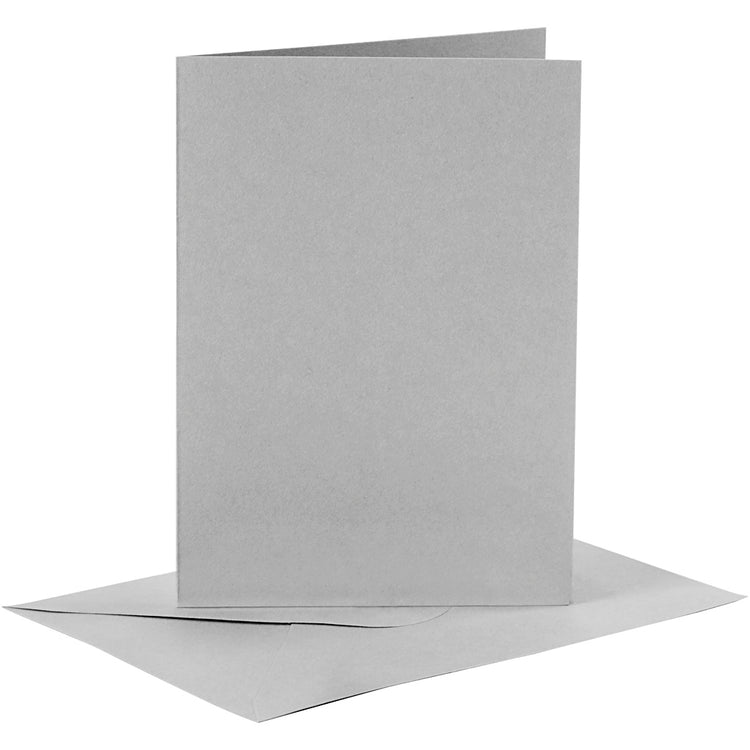 Cartes et enveloppes d'entreprise Creativ, format carte 10,5x15 cm, format enveloppe 11,5x16,5 cm, 120+210 gr, gris, 6 set 1 boîte