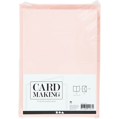 Cartes et enveloppes de l'entreprise Creativ, couleurs pastel, 50 ensembles