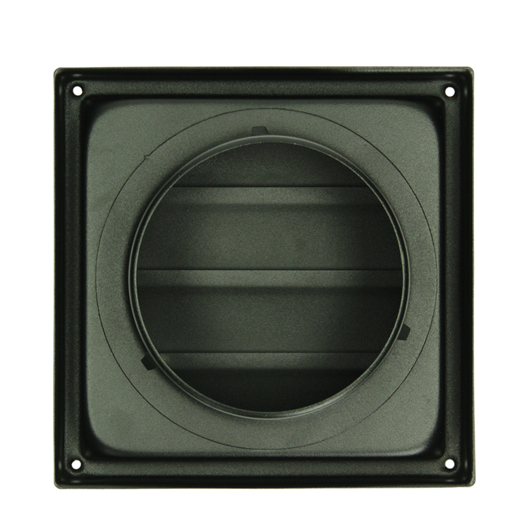 Renson 1068946 - grille de hotte encastrable en acier inoxydable 633 noir (diamètre 125) | 2 pièces
