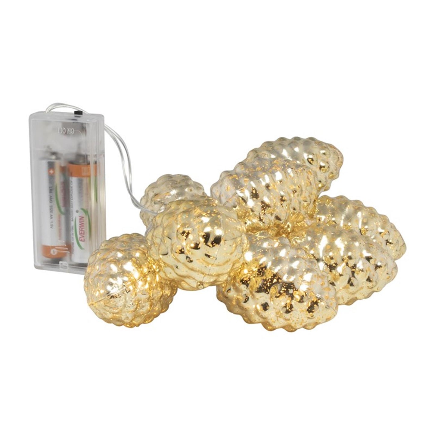 Svenska Living cordon lumineux LED pommes de pin doré