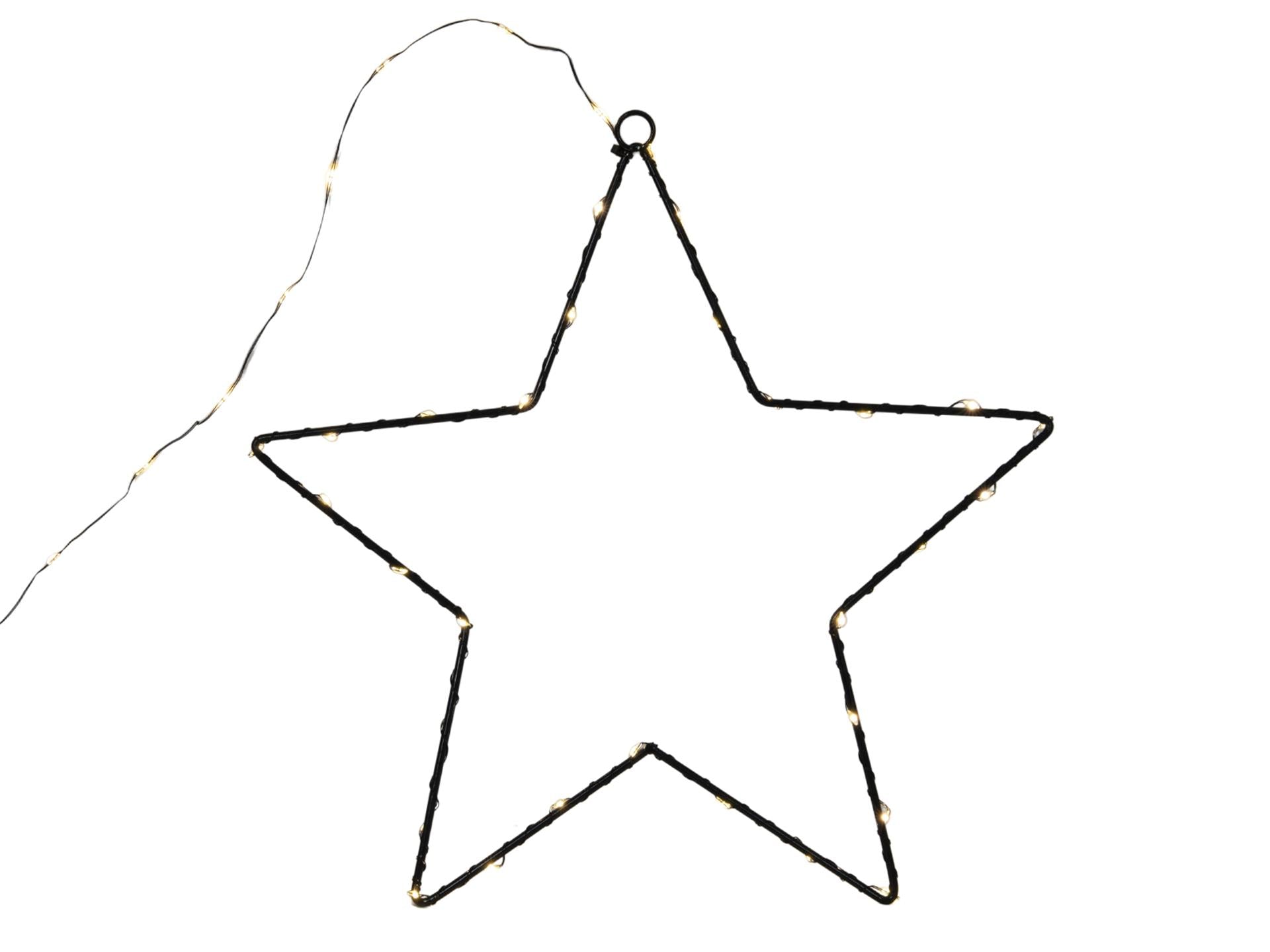 Svenska living support métallique noir 30 cm 40 lampes LED chaudes