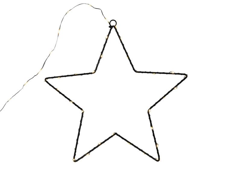 Svenska living support métallique noir 30 cm 40 lampes LED chaudes