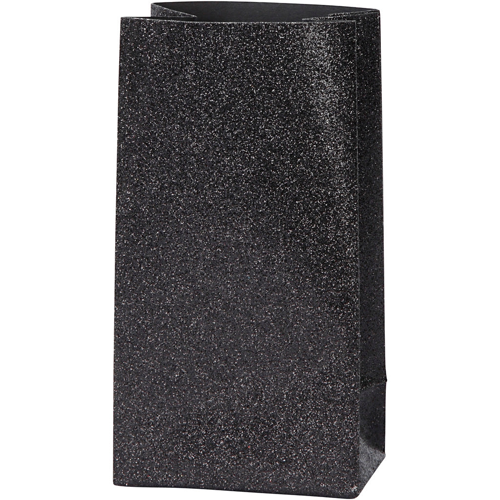 Sacs en papier Vivi gade, h : 17 cm, dimensions 6x9 cm, 170 g, noir, 8 pièces 1 boîte