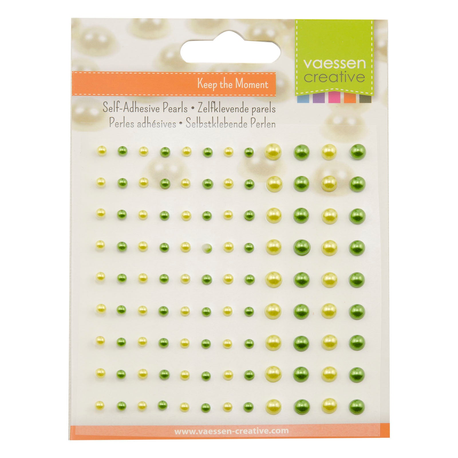Vaessen creative • demi-perles autocollantes 3+5mm 108pcs prairie