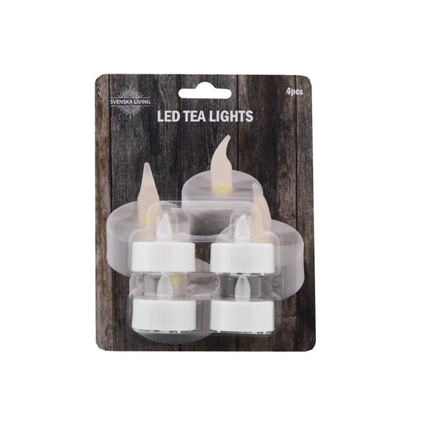 Bougie chauffe-plat LED à piles Svenska Living de 4 pièces