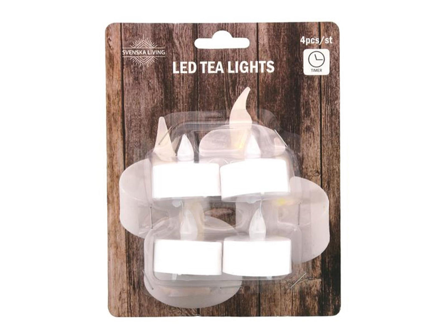 Bougie chauffe-plat Svenska Living LED blanche avec minuterie