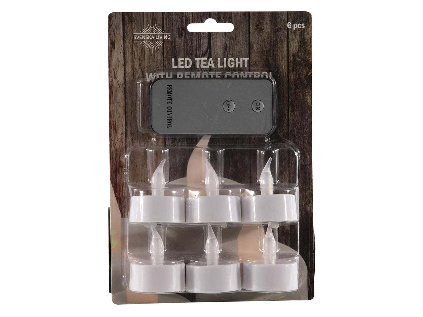 Carte de bougies chauffe-plat LED Svenska Living de 6 pièces + télécommande