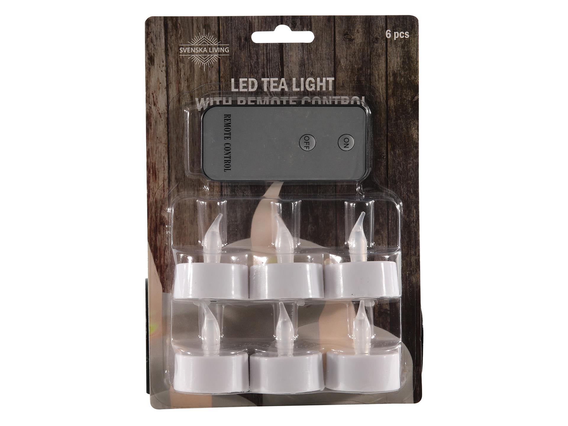 Carte de bougies chauffe-plat LED Svenska Living de 6 pièces + télécommande