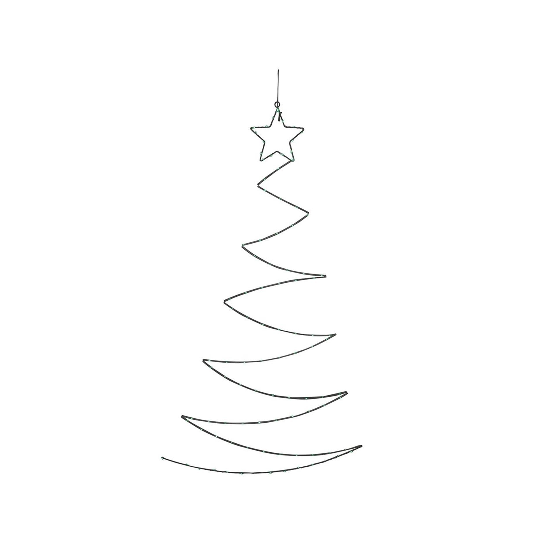 Svenska living Déco murale LED Sapin de Noël vert 100x60cm