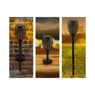 Svenska Living lampe de jardin LED flamme solaire 78cm
