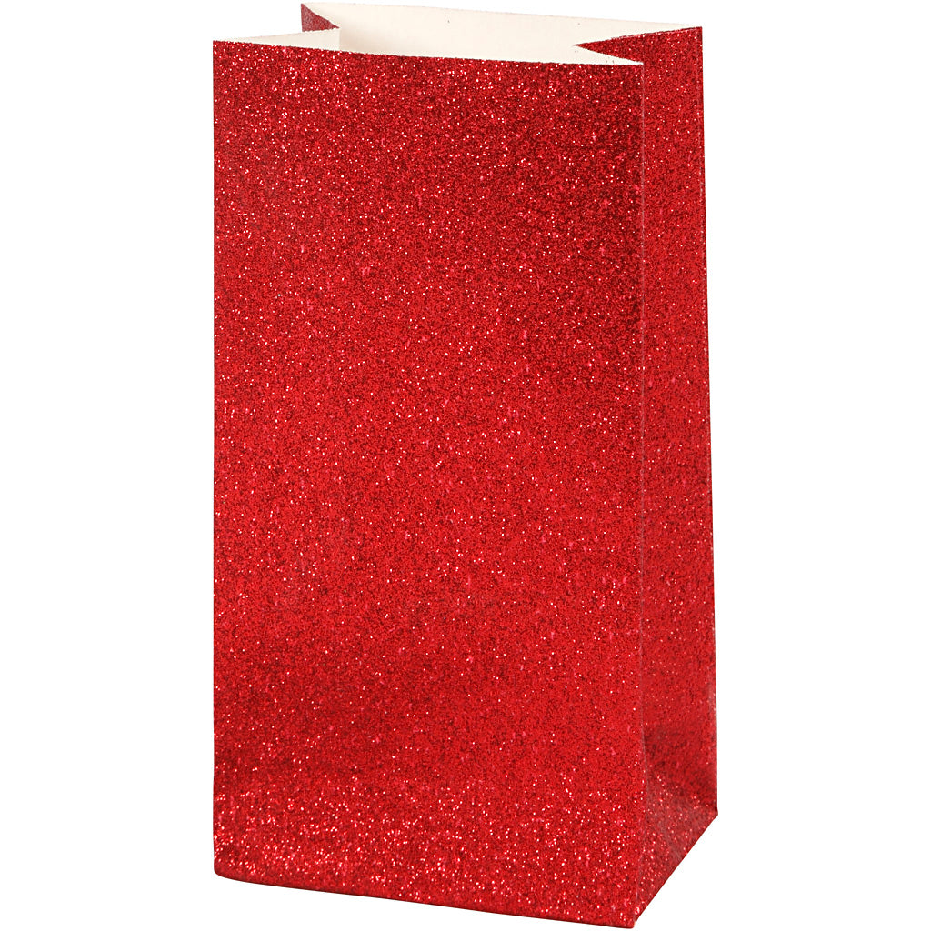 Sacs en papier Vivi gade, h : 17 cm, dimensions 6x9 cm, 200 g, rouge, 8 pièces 1 boîte