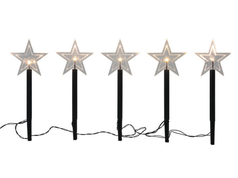 Svenska Living Kit de prises de jardin 5 pièces étoile LED + minuterie