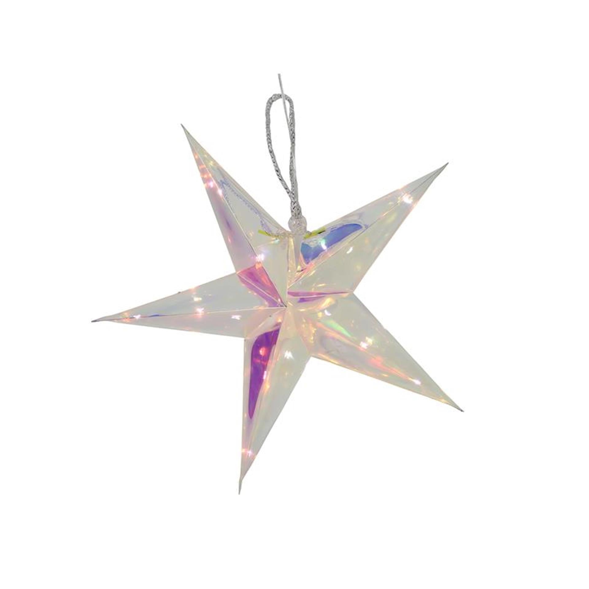 Svenska living ster34cm 15led minuterie 2xaa irisé