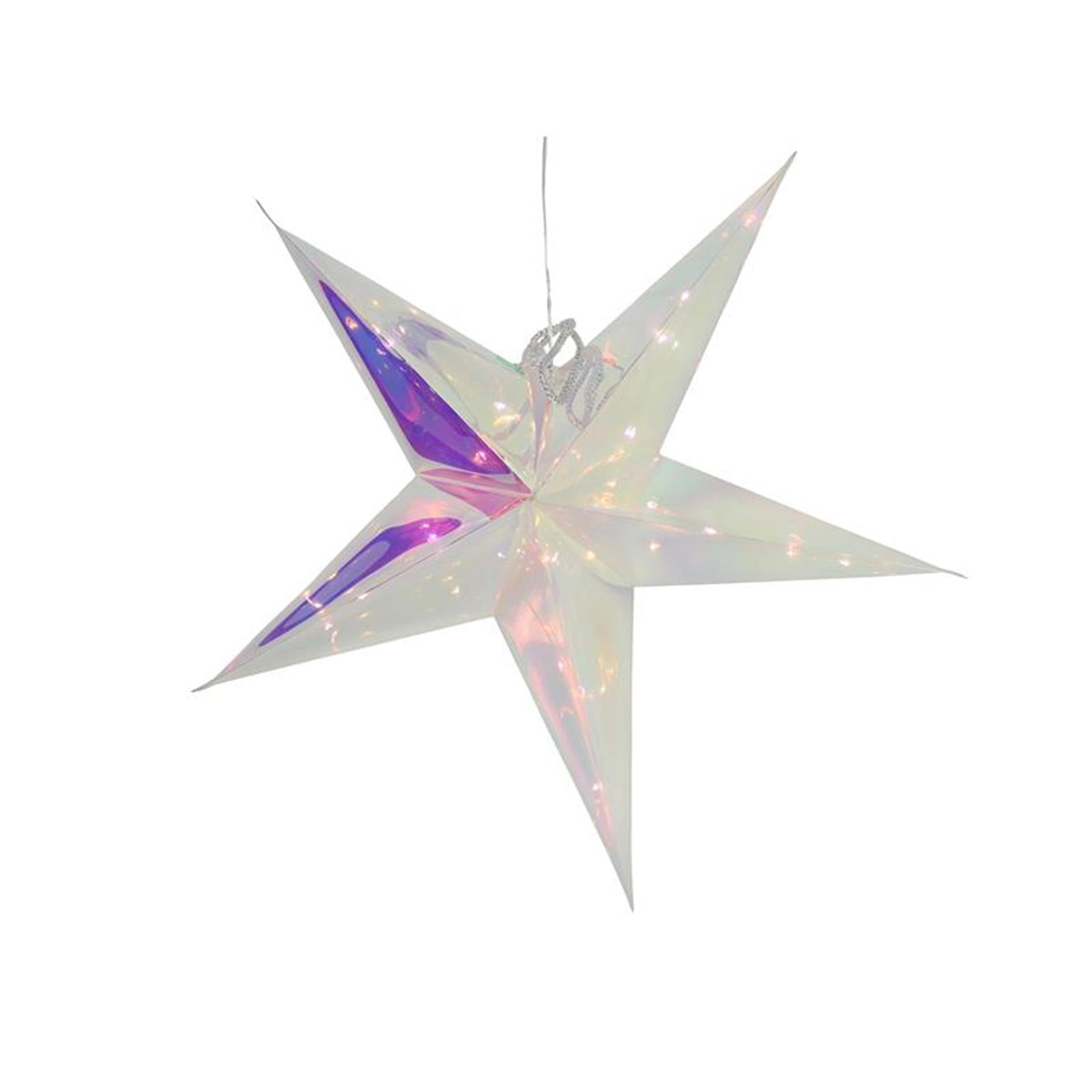 Svenska étoile vivante irisée 53cm 20led minuterie 2xaa