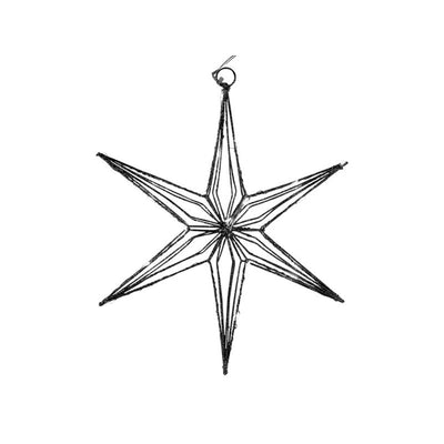 Svenska Living Star 6 points noir 30cm minuterie 25led