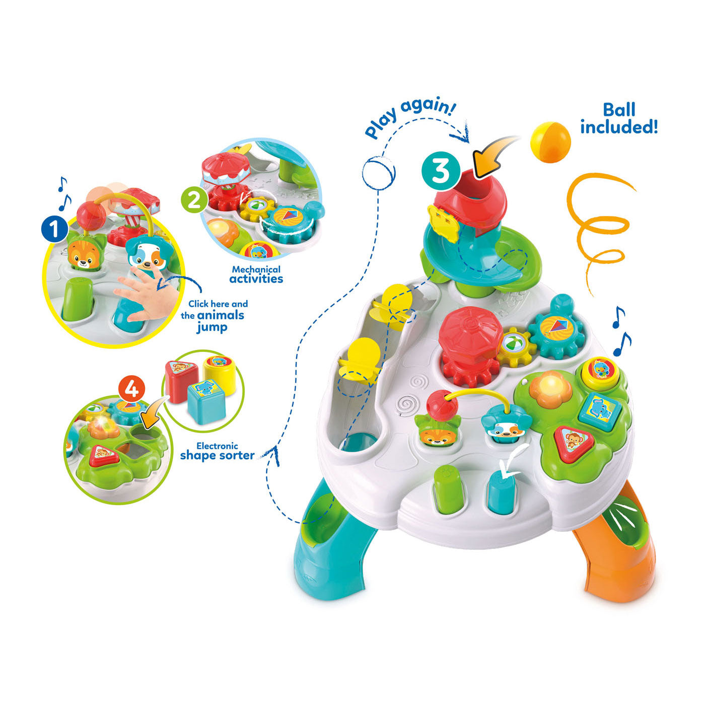 Table d'activité interactive de bébé Clementoni