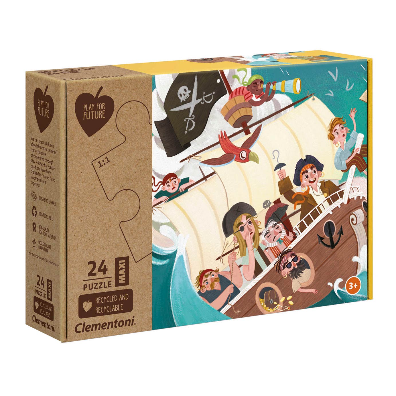 Clementoni Play for Future Maxi Puzzle - Pirates, 24e.