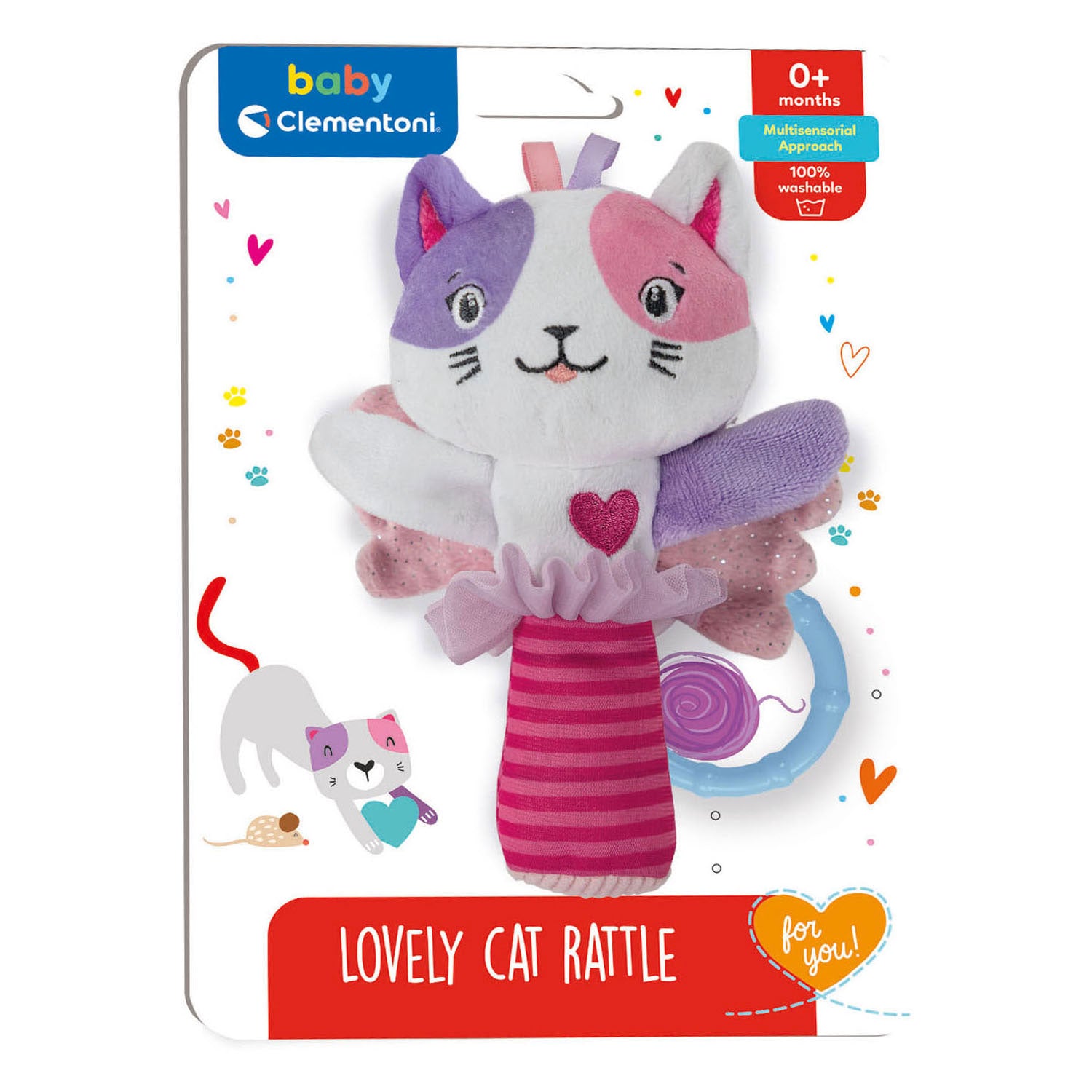 Clementoni bébé Pluchen Rammelaar Kat