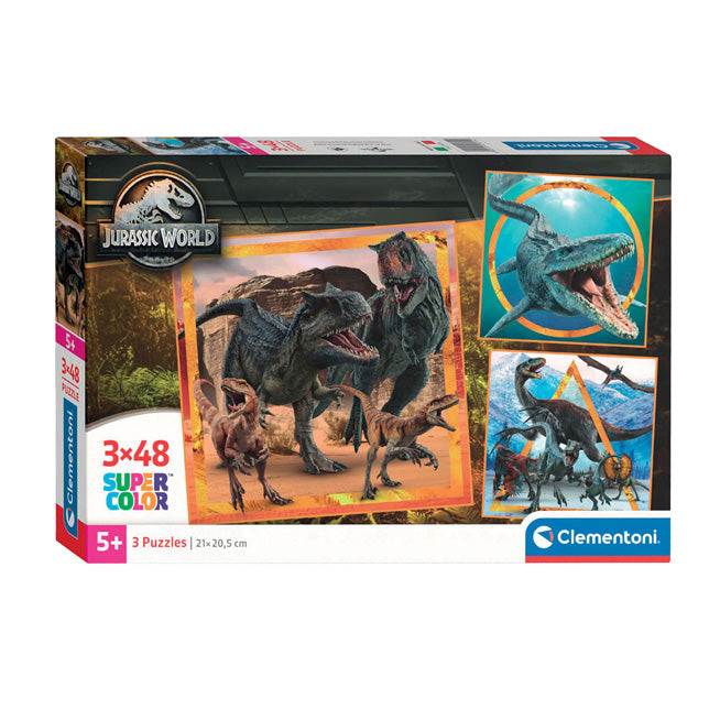 Puzzle de jambe Super Color Square Jurassic World, 3x48st.