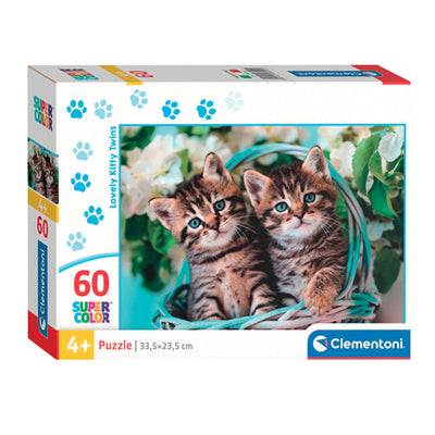Clementoni Jigsaw Puzzle Super Color Lovely Kitty Twins, 60e.