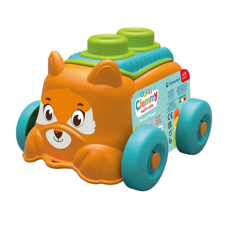 Clementoni Baby - Clemmy Sensory Puppy Orange avec des blocs mous, 5dlg.