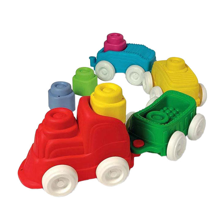Clementoni Baby - Train sensoriel Clemmy avec blocs mous, 12dlg.
