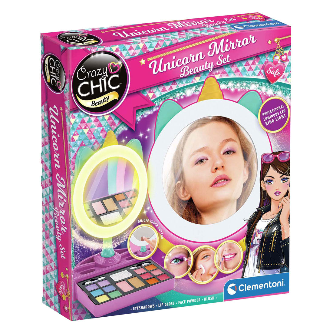 Clementoni Crazy Chic - Unicorn Spiegel avec une lumière à la LED