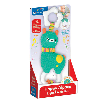 Clementoni bébé joyeux hochet d'alpaga avec de la lumière et du son