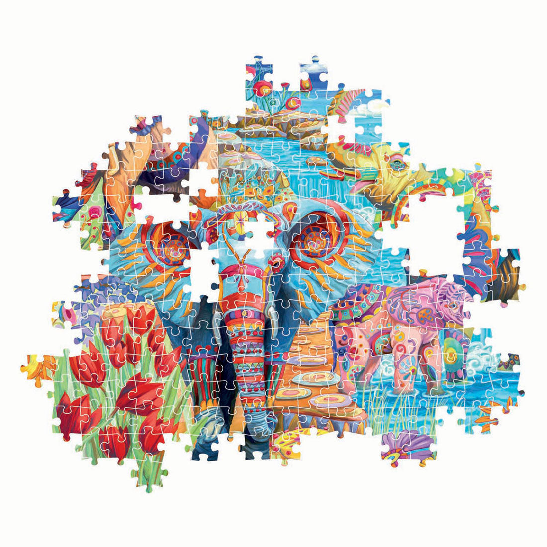 Clementoni Jigsaw Puzzle Elephants 'Carnival, 500st.