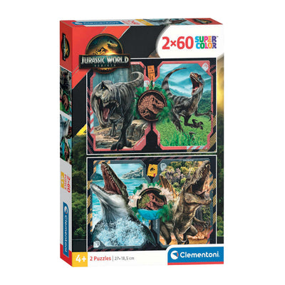 Clementoni puzzle monde jurassique, 2x60pcs.