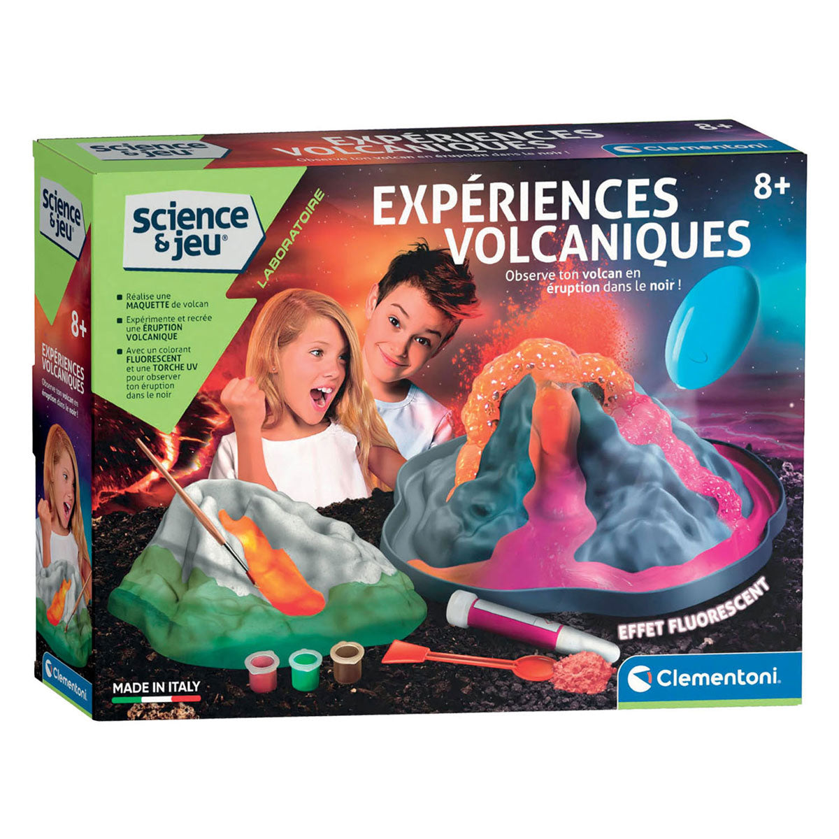 Jeu scientifique Clementoni - volcan qui brille dans le noir
