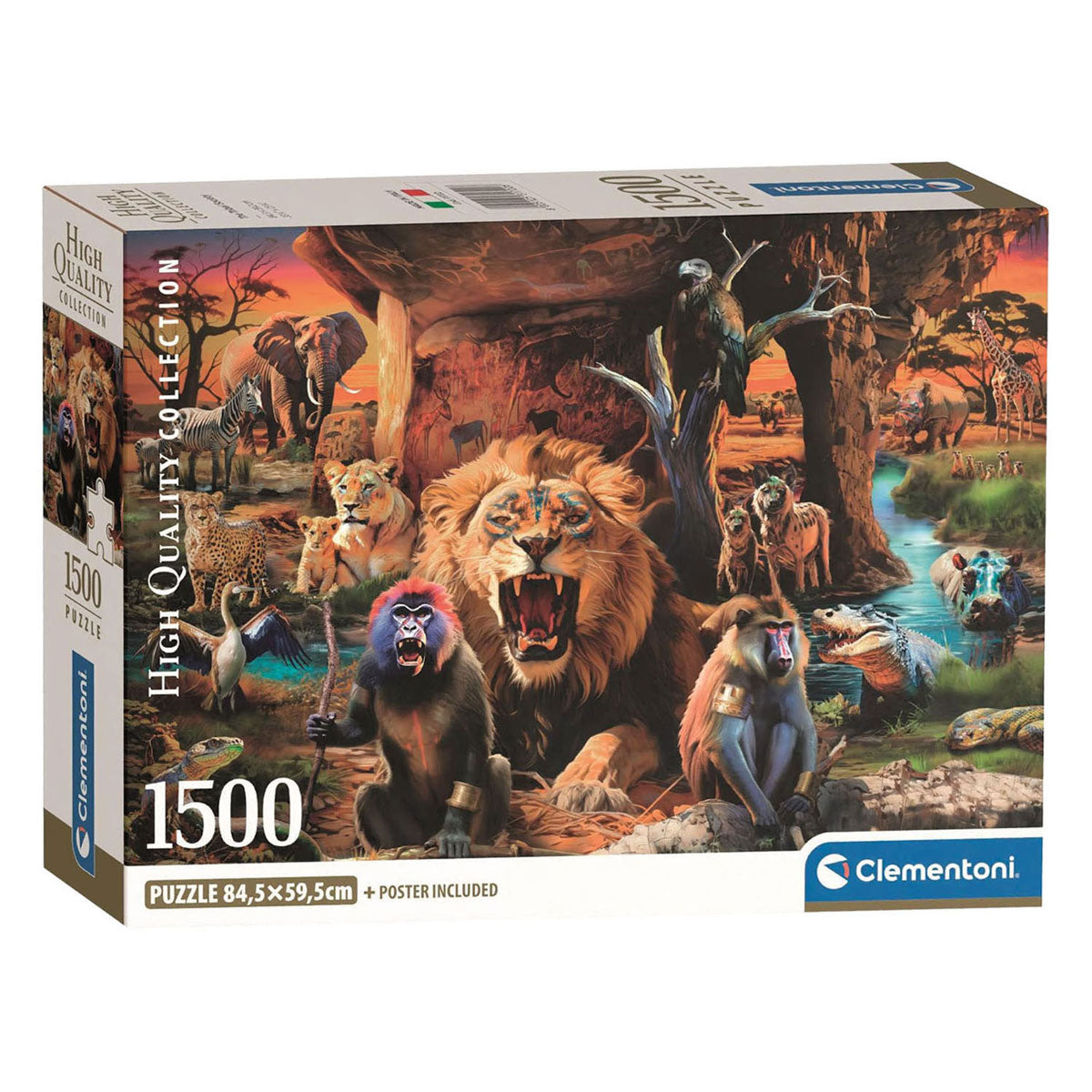 Clementoni - puzzle - 1500 pièces - animaux boîte compacte 2024 - puzzle pour adultes