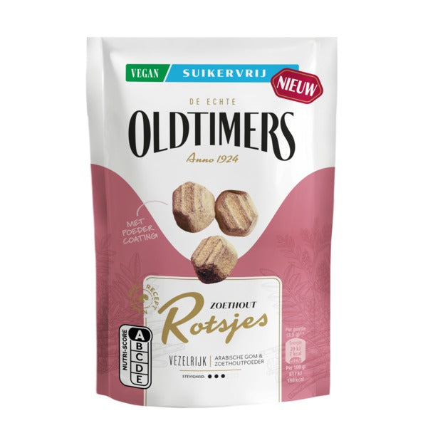 Voitures anciennes - réglisse - réglisse roches sans sucre - 12 sachets - 100 grammes