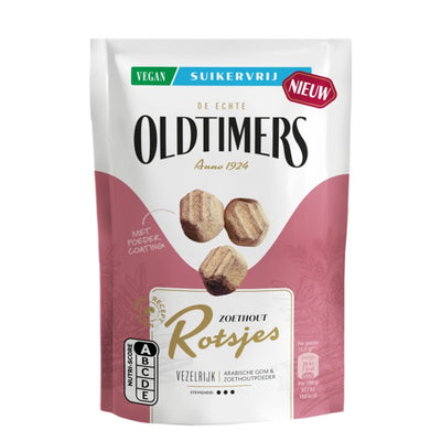 Voitures anciennes - réglisse - réglisse roches sans sucre - 12 sachets - 100 grammes