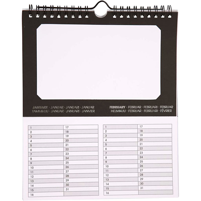 Calendrier d'anniversaire international Creativ company, taille 19x23 cm, taille du trou 15,3x9,2 cm, 180 g, 5 pièces 1 boîte