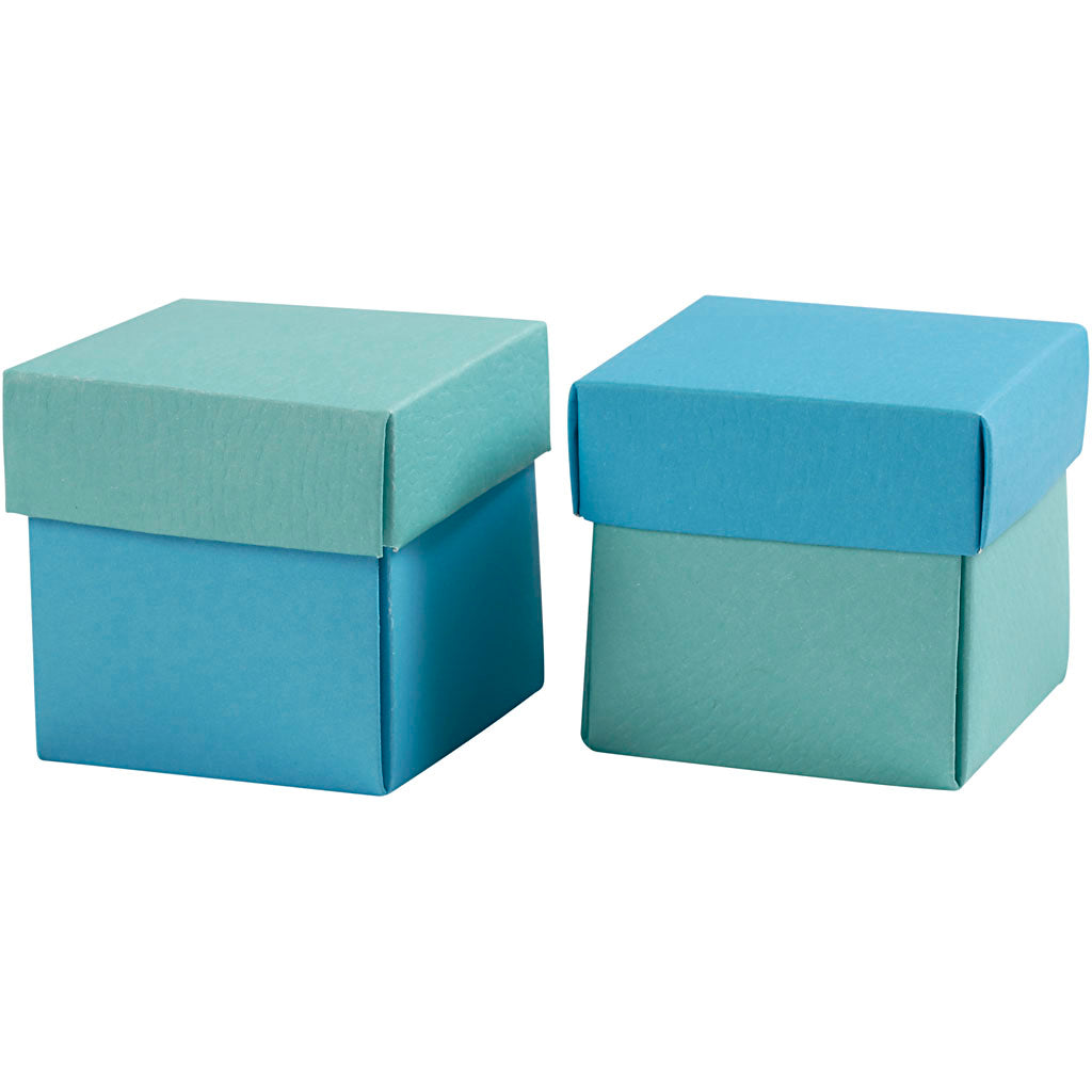 Boîte pliante Creativ company, dimension 5,5x5,5 cm, 250 g, turquoise clair turquoise foncé, 10 pièces 1 boîte