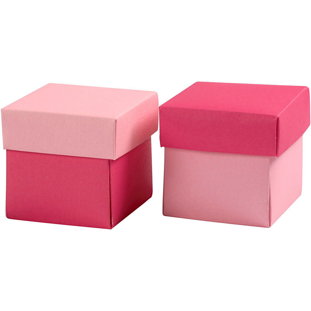 Boîte pliante Creativ company, taille 5,5x5,5 cm, 250 g, rose, 10 pièces 1 boîte