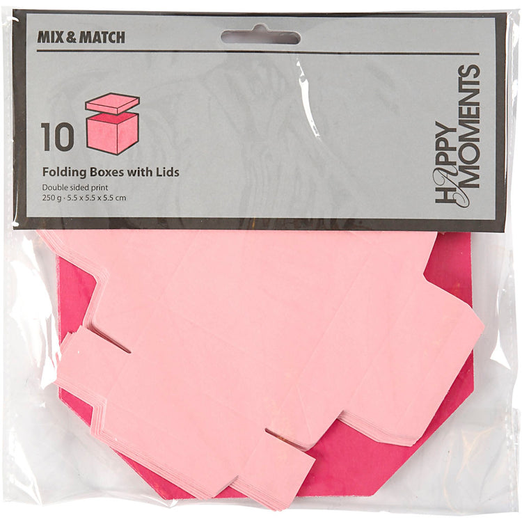 Boîte pliante Creativ company, taille 5,5x5,5 cm, 250 g, rose, 10 pièces 1 boîte