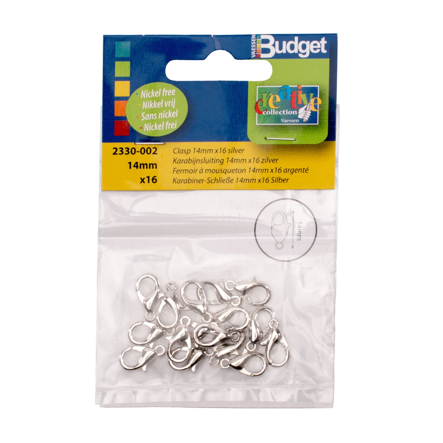Vaessen creative • fermoir poisson 14mm 16pcs argent