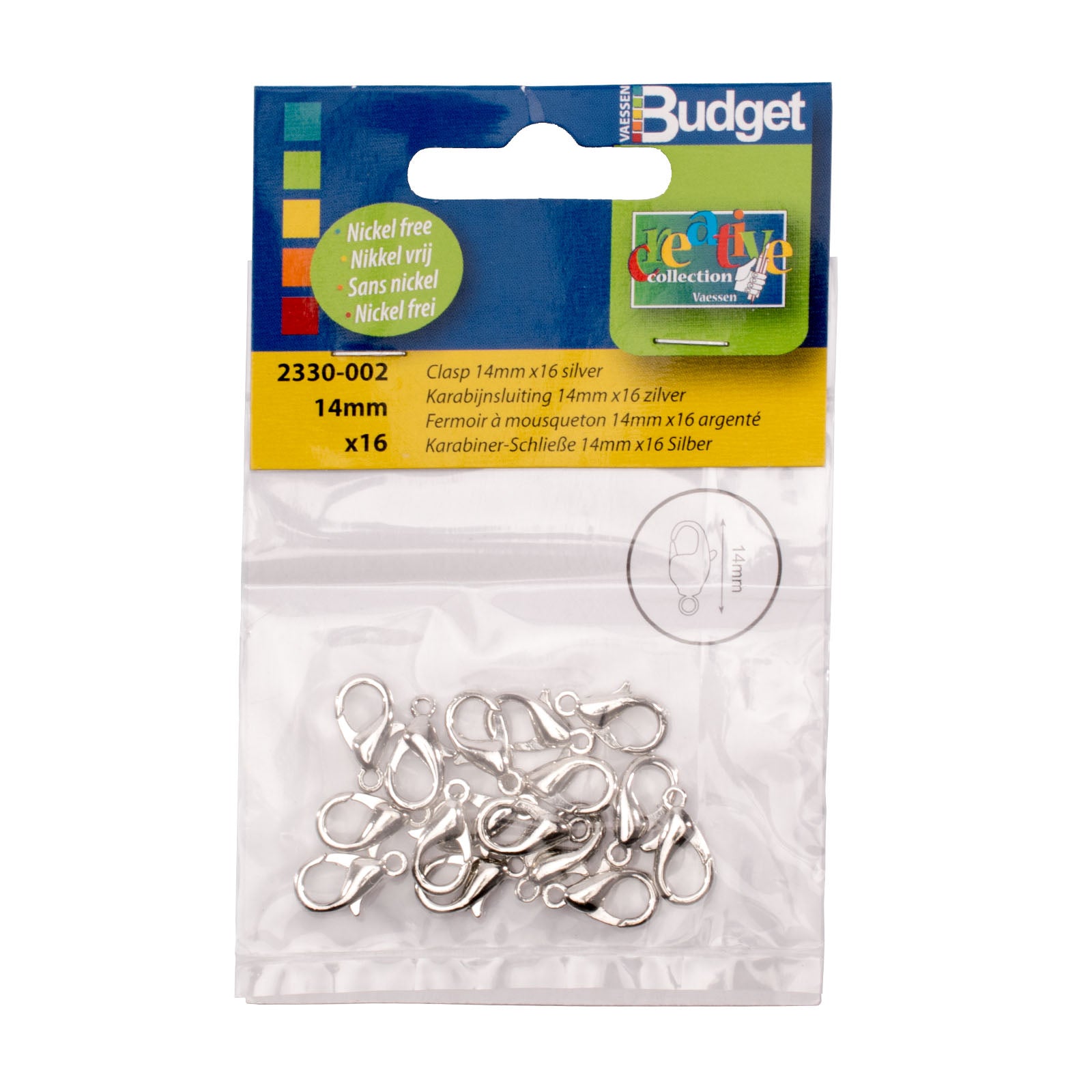 Vaessen creative • fermoir poisson 14mm 16pcs argent