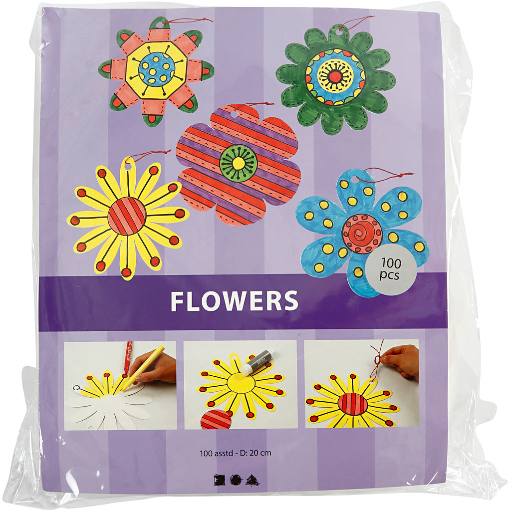 Fleurs de l'entreprise Creativ, d 20 cm, 400 g, blanc, 5x20 pièce 1 boîte