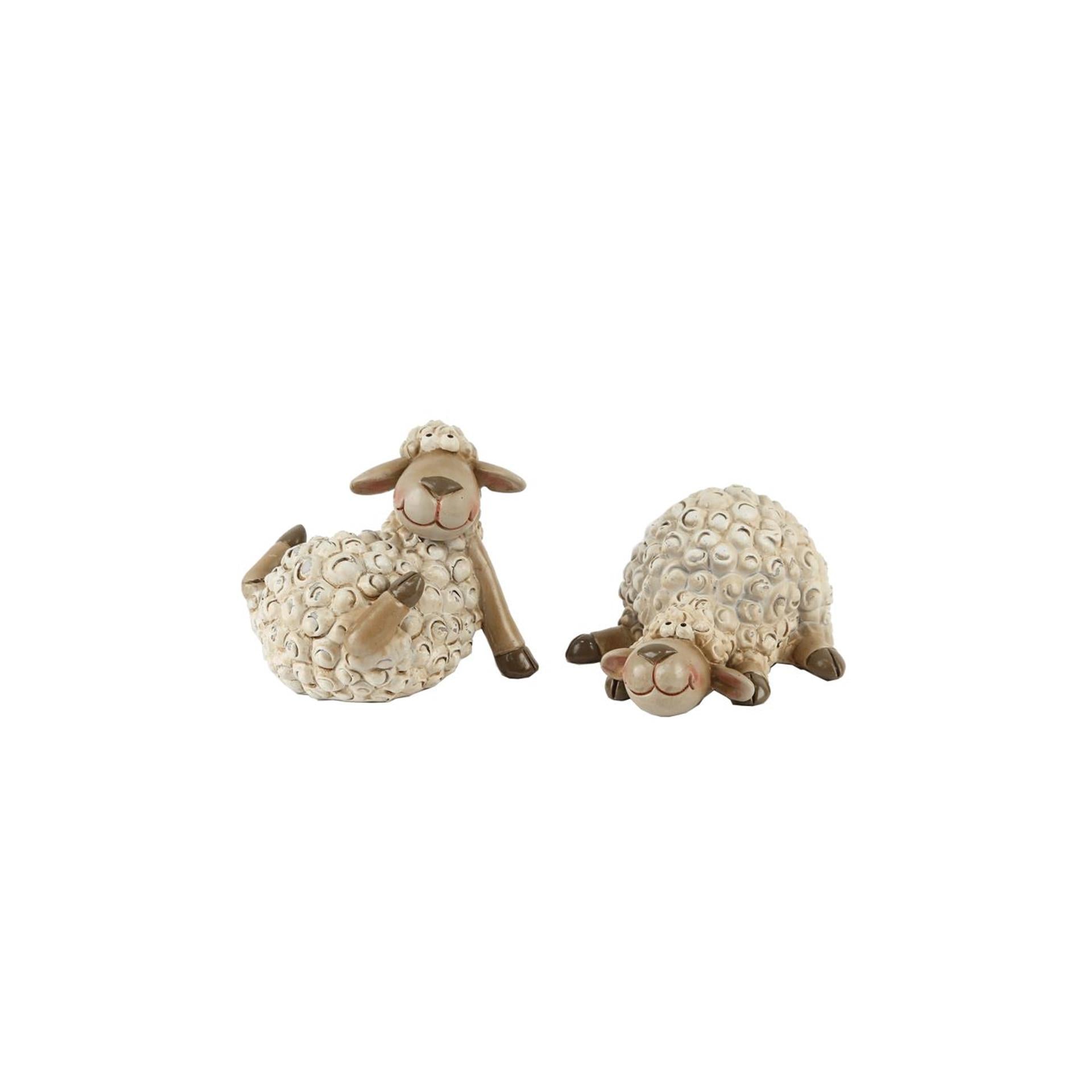 Figurine mouton beige petit 14x11,5x7,5cm